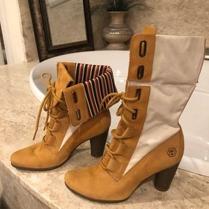 Women’s Timberland fold over ankle boots.